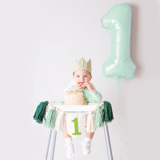 First Birthday Party Box - Green Crown